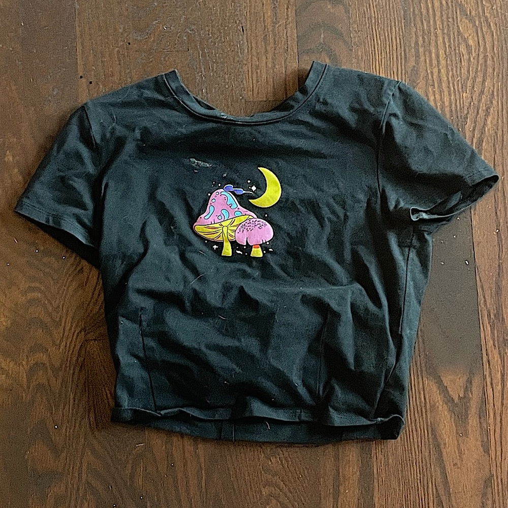 Mushroom Graphic Crop Top